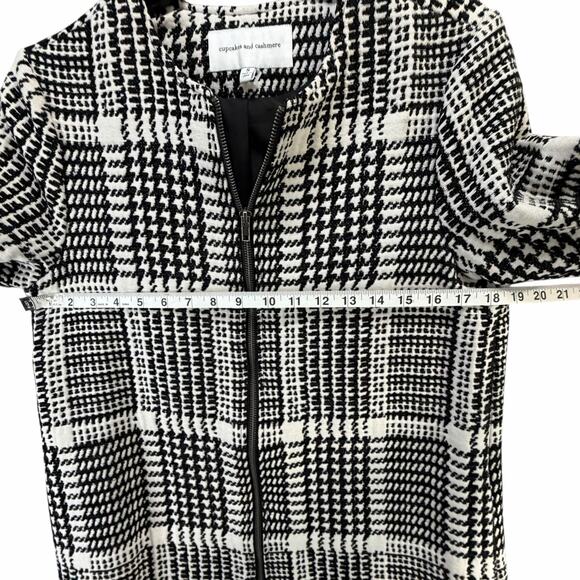 Cupcakes And Cashmere Fernando Jacket Small Black White Houndstooth Preppy - Picture 6 of 15